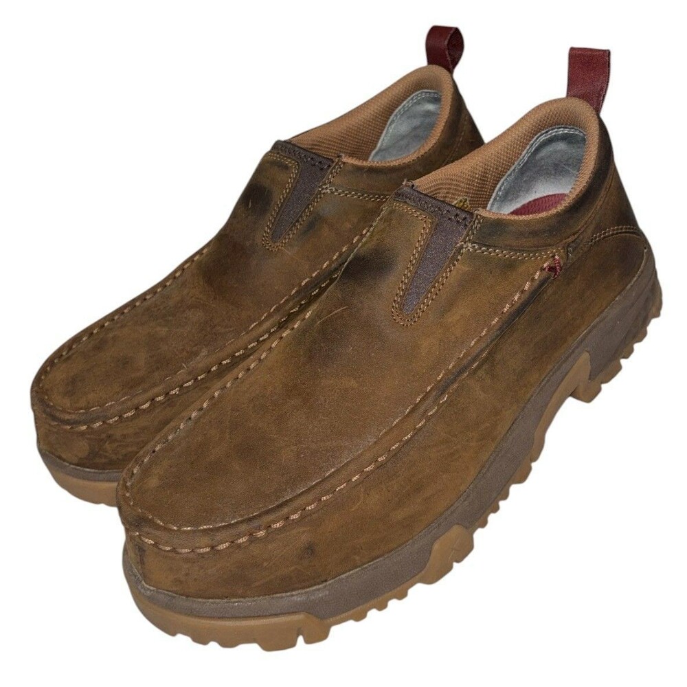 Twisted X Work Shoes Mens 8 Composite Safety Toe Leather Slip Moccasin MXCC003